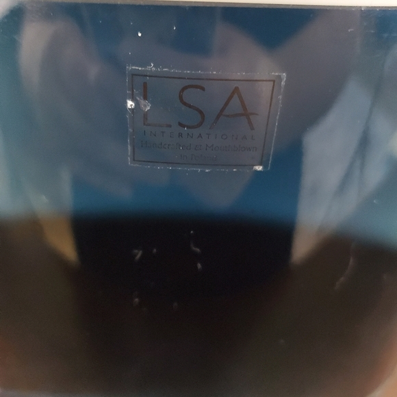 LSA International Smokey Blue Oval Glass Vase - Made In Poland - Picture 6 of 10